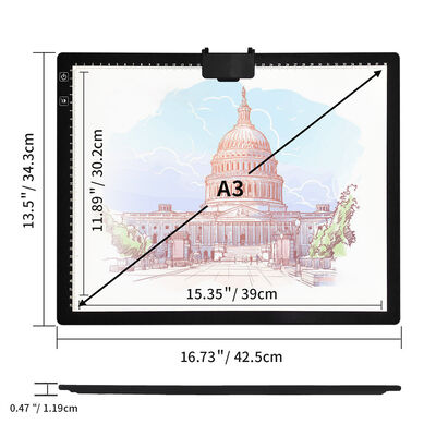 2500mAh Battery Capacity Ultra Slim LED Light Pad Stepless Dimmable 6 Levels Drawing Tracing Board with Stand OEM ODM Color