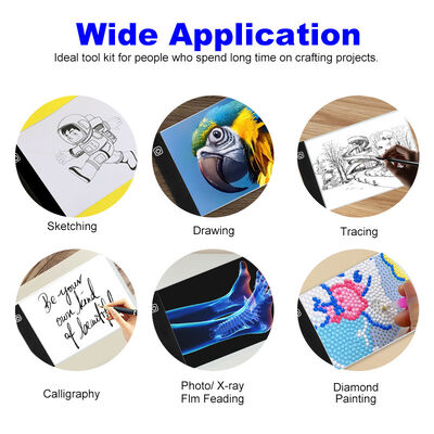 OEM ODM Acceptable Portable LED Drawing Board Large 210x150mm Plastic Light Pad Suitable for Tracing Sketching Artists