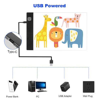 OEM ODM Acceptable Portable LED Drawing Board Large 210x150mm Plastic Light Pad Suitable for Tracing Sketching Artists