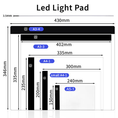 PMMA Acrylic Portable Diamond Painting Light Box Led Tracing Board Ultra Drawing Copying Pad Professional Simple Panel