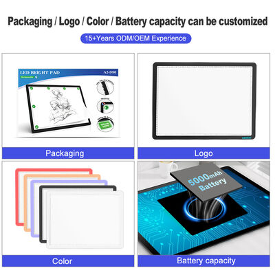 TYPE-C Supply JSK-A2-D90 Plastic LED Drawing Board Professional Artists Tool 594x420mm Creative Light Pad Work Area