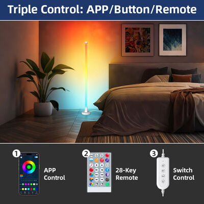RGB Emitting Color Modern White ABS Floor Lamp 2025 Real Time Audio Sync IP20 Waterproof 4W Dimmable LED Switch Control