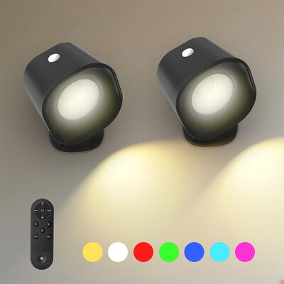 81 71 128mm Portable RGB Sensor LED Wall Light Remote Control Multi Effects Indoor Christmas Party Black White