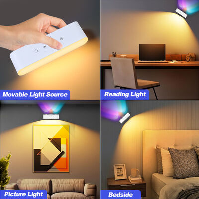 AC100-240V Battery Operated Colorful Ambient RGB LED Bedside Lights Smart Wall Lamps Suitable for Home Hotel Bedroom