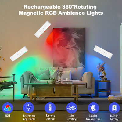 Rectangular Shade Shape Modern Rechargeable RGB 19x3 CW 170x47.8mm LED Wall Lamps Up Down Ambient Lights Home Decoration