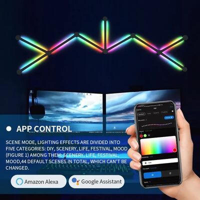 110-240V RGB Smart Splicing Glide Wall Lighting Music Sync Bar LED Light 9 Segment for Gaming Streaming Smart Home Decor