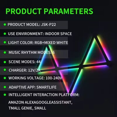 110-240V RGB Smart Splicing Glide Wall Lighting Music Sync Bar LED Light 9 Segment for Gaming Streaming Smart Home Decor