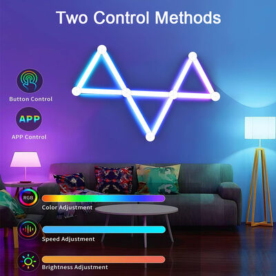 Working Current 1.1A Mobile Connection APP Control Dimmable RGB Atmosphere Gaming Ambient Smart Removable Splicing Wall Lights Bar Living Room