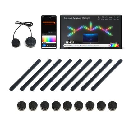 RGB mixed White Light Wall LED Lamp Smart Panel Gaming Lighting Sound Rhythm LED Strip Light Decorative Room Lighting