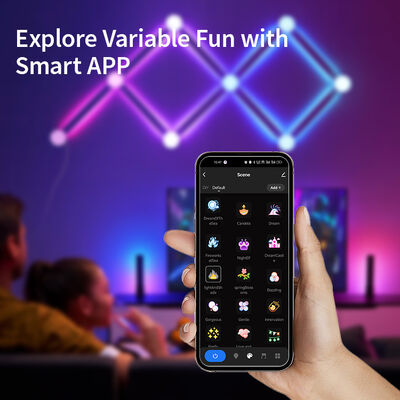 USB Powered RGB Tuya App Remote Control Music Rhythm Customized Logo Smart Home LED Splicing Ambient Night Lights Wall Lamp Game Room