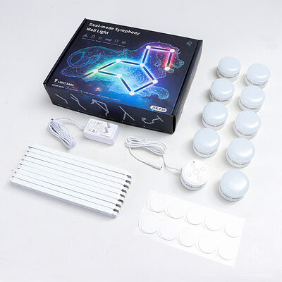 USB Powered RGB Tuya App Remote Control Music Rhythm Customized Logo Smart Home LED Splicing Ambient Night Lights Wall Lamp Game Room