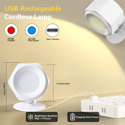 100-240V Remote Control LED Wall Light Bi-Directional Illumination Decor Night Light Dimmable Wall Mounted Lamp with 360 Magnetic Ball