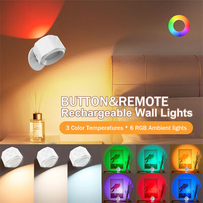 100-240V Remote Control LED Wall Light Bi-Directional Illumination Decor Night Light Dimmable Wall Mounted Lamp with 360 Magnetic Ball