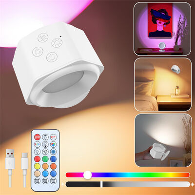 100-240V Remote Control LED Wall Light Bi-Directional Illumination Decor Night Light Dimmable Wall Mounted Lamp with 360 Magnetic Ball