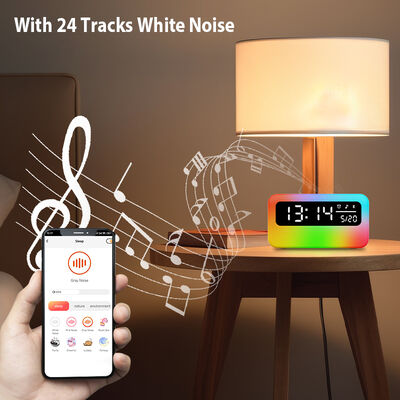 OEM Acceptable Multifunctional Desktop Digital Alarm Clock Plastic Digital Bluetooth Speaker Alarm Clock for Bedroom 0.5kg