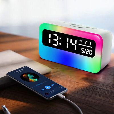 Multicolored Sunrise Digital LED Alarm Clock Table Lamp With Smart Light Modern Design Bedroom Bedside Office App Controlled