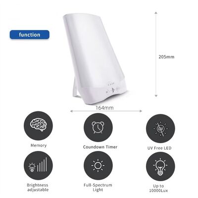 50000 Hours Working Time Modern Portable Energy Sun Lamp 10000 LUX Adjustable Bright Light LED White Light SAD Therapy Lamp Depression