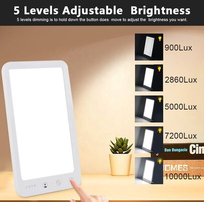 Brightness adjustable 5 level dimming Sad Phototherapy Lamp Light Therapy Full Spectrum Multifunction Elegant Day Light