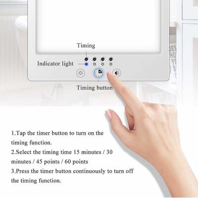 Acrylic ABS Led Bar LED Bright White Therapy Light 10000Lux Brightness UV Free Timer Touch Control Standing Bracket Bedroom