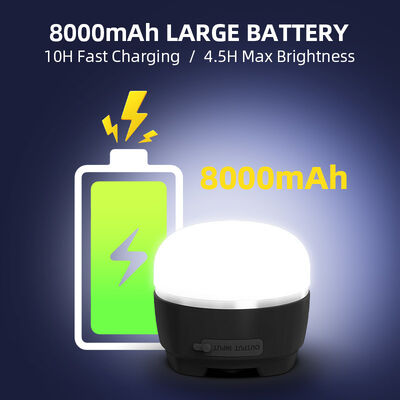 92x92x81mm Bulk Production IPX7 Waterproof Solar Camping Light 8000mAh Multi Modes LED Portable Outdoor Lantern Garden