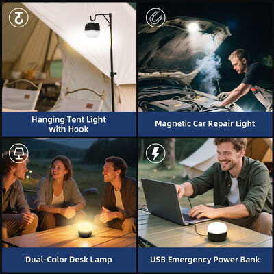 92x92x81mm Dual Color LED Camping Lantern Rechargeable Waterproof 8000mAh Battery 6 Levels Brightness Garden Lighting