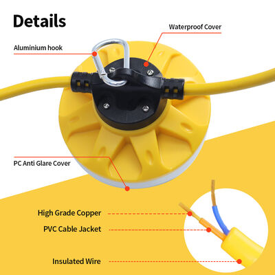 5pcs Total Socket LED 41W High Lumen IP65 Waterproof Outdoor Chain Construction String Light 5 Ball Large Outdoor Lighting