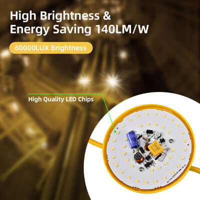 Yellow Wire Finish Outdoor Construction String Lights Plastic Lamp Body 5 Bulbs Hooks Linkable Safetyjust Site Lighting