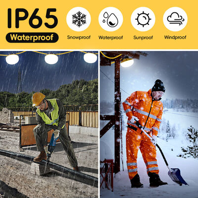 AC 100-220V Certified 6300 Lumens 45W 50 Foot Outdoor Chain Construction String Light Temporary Job Site Work Light