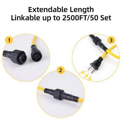 Onsite Metering Lighting Solutions Service 15m 45w 6300lm Ip65 Waterproof Outdoor Indoor Construction Grade Temporary Wook String Lights