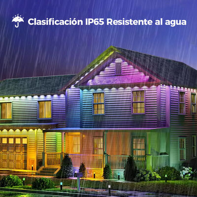 45M Adjustable Outdoor LED Eaves Lights Dimming Button APP 16 Million Colors IP65 Rated PVC Body Villa Holiday Decorations