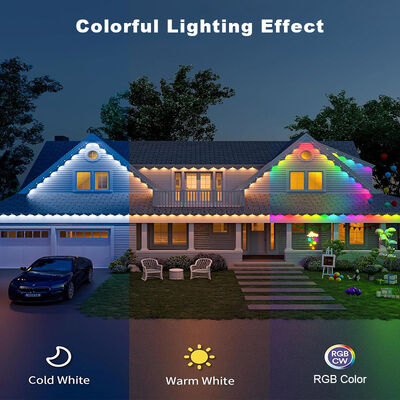 Single light string length 5M IP65 rated outdoor LED eaves lights adjustable 16 million colors static Christmas lights for villa holiday point lights
