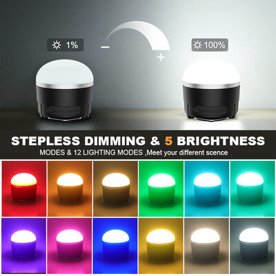 4.2V Durable IP44 5W Portable RGB LED Camp Light Set Battery Operated Tent Lantern Suitable for Garden Outdoor Emergency