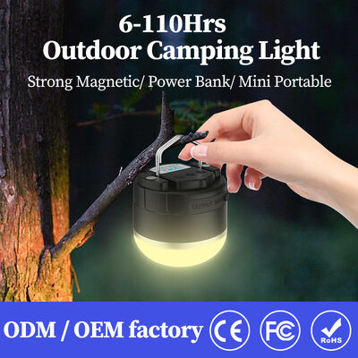 SMD2835 LED Rechargeable Camping Lantern Featuring Magnetic Hanging and Three Colors Dimmable Light Ideal Outdoor Garden
