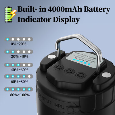 SMD2835 LED Rechargeable Camping Lantern Featuring Magnetic Hanging and Three Colors Dimmable Light Ideal Outdoor Garden