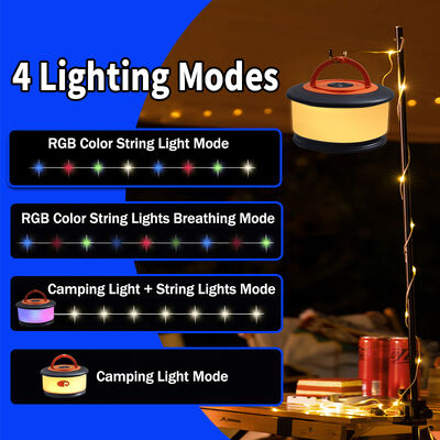 Support Dimmer Battery Camp Magic Cool 360 Rechargeable String Led Outdoor Lamps Camping Light Offering 2200mAh Capacity