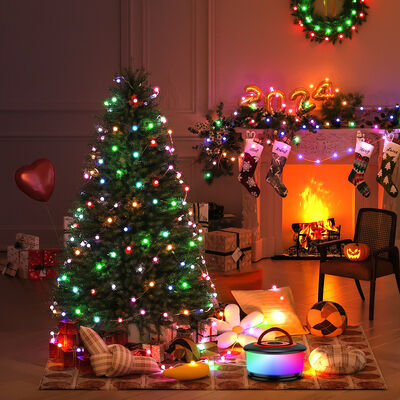 ABS 10 Meter Multifunctional Rechargeable LED String Lights Emergency Foldable Lantern Extendable with 8 Scene Modes Outdoor Camping