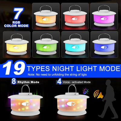 LED Rechargeable Outdoor String Light Smart Super Bright Rope Wild Ambience Camping Lamp Support Dimmer Terrace Party