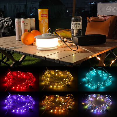 LED Rechargeable Outdoor String Light Smart Super Bright Rope Wild Ambience Camping Lamp Support Dimmer Terrace Party