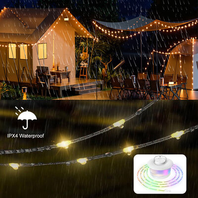 Color Rendering Index Ra 80 Ultra Long 10m RGB Outdoor Camping Light Waterproof Ambient Light Strips Portable String Lamp