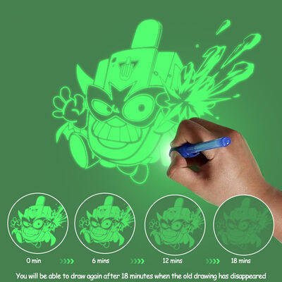 PVC Plastic Multi Functional Memory Magic Fluorescent Doodle Board Kids Educational Writing Tablet Board DIY Painting Packaged