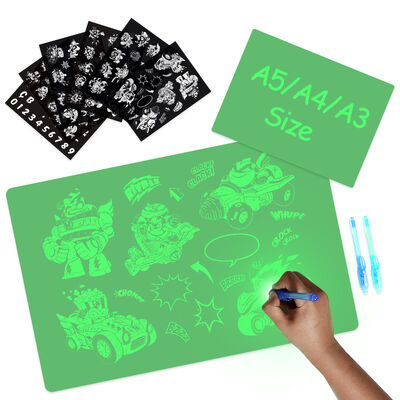 UV Pen Light Source Unisex 3D Magic Drawing Pad Graphics Drawing Luminous Sketch Board for Kids Learning Activities