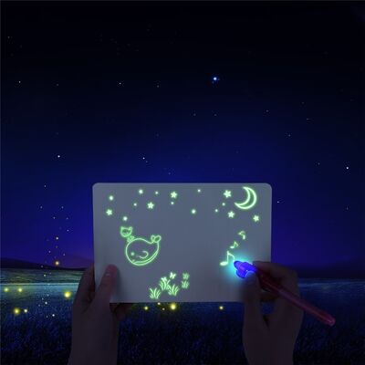 UV Pen Light Source Unisex 3D Magic Drawing Pad Graphics Drawing Luminous Sketch Board for Kids Learning Activities