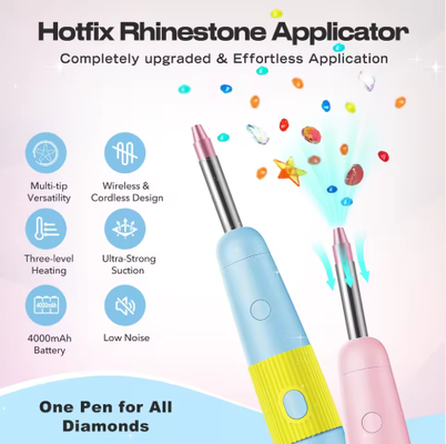 Factory Direct Hot Selling Metal Diamond Art Craft Tool 4000mAh Battery 3 Level Heating Low Noise Hotfix Rhinestone Applicator
