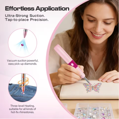 Factory Direct Hot Selling Metal Diamond Art Craft Tool 4000mAh Battery 3 Level Heating Low Noise Hotfix Rhinestone Applicator