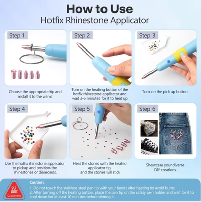 Factory Direct Hot Selling Metal Diamond Art Craft Tool 4000mAh Battery 3 Level Heating Low Noise Hotfix Rhinestone Applicator
