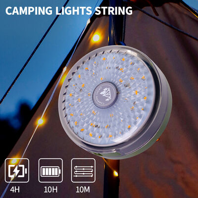 Bulk Order Solar Powered LED Camping Lights String Long Battery Life Chasing Modes Adjustable Brightness IP44 Waterproof 4000mAh