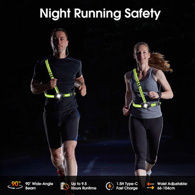 Hot Sale Adjustable Strap LED Safety Vest With Reflective Tape and 4 Modes Outdoor Sports Night Run Chest Lamp