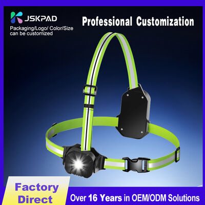 Hot Sale Adjustable Strap LED Safety Vest With Reflective Tape and 4 Modes Outdoor Sports Night Run Chest Lamp