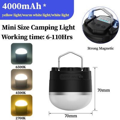 Hot Sale Factory Direct 4000mAh Power Bank Strong Magnet 5 Lighting Modes Type-C Output Outdoor Led Light Garden Camping Lamp