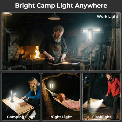 Top Selling 16000mAh Portable LED Telescopic Camping Light with Phone Charger Four-leaf Lighting for Outdoor Adventures